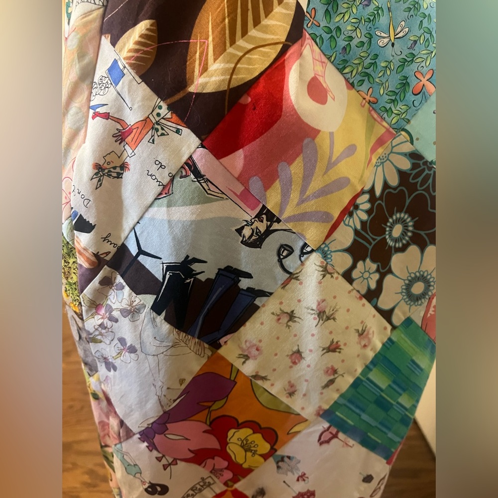 LOVE-LIFE PATCHWORK TRENDY SKIRT 20” LENGTH NWOT SZ:S $160 - Picture 5 of 9